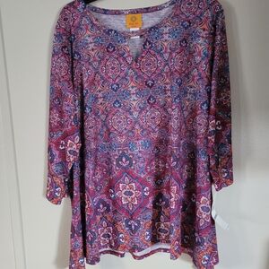 Ruby Rd. Multicolor Paisley Blouse